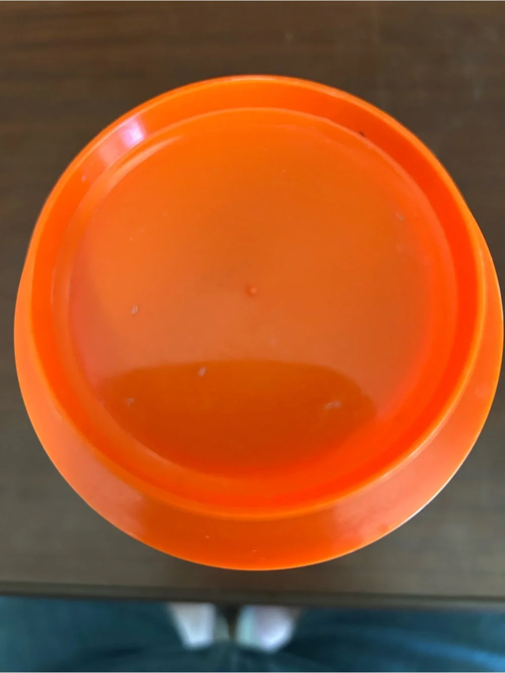 Vintage anchor, hocking Orange Lid Clear Glass Canister with Starburst